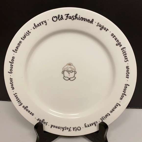 Pottery Barn Bar Lingo Cocktail Themed Appetizer Plates Set of Four 8”D - Picture 6 of 10